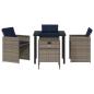 Preview: Garten Essgruppe mit Kissen 5 pcs Grau Poly Rattan