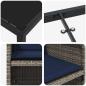 Preview: Garten Essgruppe mit Kissen 5 pcs Grau Poly Rattan