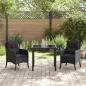 Preview: Garten Essgruppe mit Kissen 3 pcs Schwarz Poly Rattan