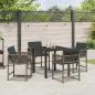 Preview: ARDEBO.de - Garten Essgruppe 5 pcs Grau Poly-Rattan