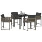 Preview: Garten Essgruppe 5 pcs Grau Poly-Rattan