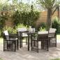 Preview: ARDEBO.de - Garten Essgruppe 5 pcs Braun Poly-Rattan