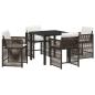 Preview: Garten Essgruppe 5 pcs Braun Poly-Rattan