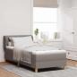 Preview: ARDEBO.de - Boxspringbett mit Matratze Creme 90x200 cm Stoff Taupe