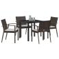 Preview: Garten Essgruppe 5 pcs Braun Poly Rattan