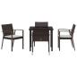 Preview: Garten Essgruppe 5 pcs Braun Poly Rattan