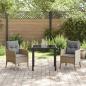 Preview: Garten Essgruppe mit Kissen 3 pcs Beige Poly Rattan