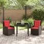 Preview: Garten Essgruppe 3 pcs Braun Poly Rattan