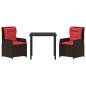 Preview: Garten Essgruppe 3 pcs Braun Poly Rattan