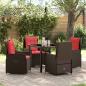 Preview: ARDEBO.de - Garten Essgruppe 5 pcs Braun Poly Rattan