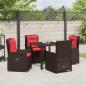 Preview: Garten Essgruppe 5 pcs Braun Poly Rattan