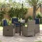 Preview: ARDEBO.de - Garten Essgruppe 5 pcs Grau Poly Rattan