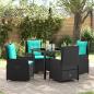 Preview: ARDEBO.de - Garten Essgruppe 5 pcs Schwarz Poly Rattan