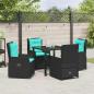 Preview: Garten Essgruppe 5 pcs Schwarz Poly Rattan
