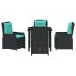 Preview: Garten Essgruppe 5 pcs Schwarz Poly Rattan