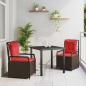 Preview: ARDEBO.de - Garten Essgruppe 3 pcs Braun Poly-Rattan