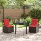 Preview: Garten Essgruppe 3 pcs Braun Poly-Rattan