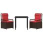 Preview: Garten Essgruppe 3 pcs Braun Poly-Rattan