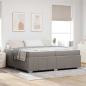 Preview: ARDEBO.de - Bettgestell mit Matratze Taupe 200 x 200 cm Stoff
