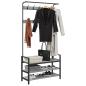 Preview: Kleiderständer Grau Sonoma 95 x 34 x 184 cm Holzwerkstoff