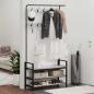 Preview: Kleiderständer Grau Sonoma 95 x 34 x 184 cm Holzwerkstoff
