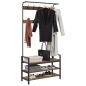 Preview: Kleiderständer mit Regal Altholz 95 x 34 x 184 cm Holzwerkstoff
