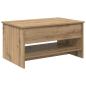 Preview: Couchtisch Eiche handwerklich 80 x 50.5 x 41.5 cm Holzwerkstoff