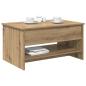 Preview: Couchtisch Eiche handwerklich 80 x 50.5 x 41.5 cm Holzwerkstoff