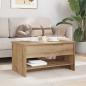 Preview: Couchtisch Eiche handwerklich 80 x 50.5 x 41.5 cm Holzwerkstoff