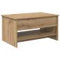 Preview: Couchtisch Eiche handwerklich 80 x 50.5 x 41.5 cm Holzwerkstoff