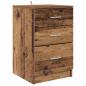 Preview: Nachttisch mit Schubladen Altholz 40 x 40 x 63 cm Holzwerkstoff