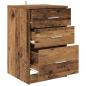 Preview: Nachttisch mit Schubladen Altholz 40 x 40 x 63 cm Holzwerkstoff