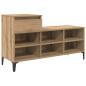 Preview: Schuhschrank Eiche handwerklich 102 x 36 x 60 cm Holzwerkstoff