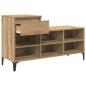 Preview: Schuhschrank Eiche handwerklich 102 x 36 x 60 cm Holzwerkstoff