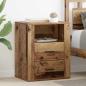 Preview: ARDEBO.de - Nachttisch mit Schubladen Altholz 50 x 36 x 60 cm Holzwerkstoff