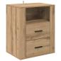 Preview: Nachttisch Eiche handwerklich 50 x 36 x 60 cm Holzwerkstoff