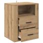 Preview: Nachttisch Eiche handwerklich 50 x 36 x 60 cm Holzwerkstoff