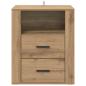 Preview: Nachttisch Eiche handwerklich 50 x 36 x 60 cm Holzwerkstoff