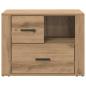 Preview: Nachttisch Eiche handwerklich 60 x 36 x 45 cm Holzwerkstoff
