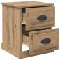 Preview: Nachttisch Eiche handwerklich 39 x 39 x 47.5 cm Holzwerkstoff