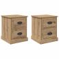 Preview: Nachttisch 2 pcs Eiche handwerklich 39 x 39 x 47.5 cm