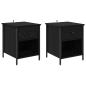 Preview: Nachttisch 2 pcs Schwarze Eiche 40 x 42 x 50 cm Holzwerkstoff