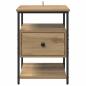 Preview: Nachttisch 2 pcs Eiche handwerklich 40 x 42 x 56 cm