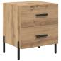 Preview: ARDEBO.de - Nachttisch Eiche handwerklich 40 x 35 x 47,5 cm Holzwerkstoff