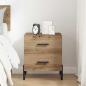 Preview: Nachttisch Eiche handwerklich 40 x 35 x 47,5 cm Holzwerkstoff