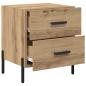 Preview: Nachttisch Eiche handwerklich 40 x 35 x 47,5 cm Holzwerkstoff