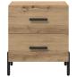 Preview: Nachttisch Eiche handwerklich 40 x 35 x 47,5 cm Holzwerkstoff