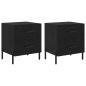 Preview: Nachttisch 2 pcs Schwarze Eiche 40 x 35 x 47,5 cm Holzwerkstoff