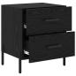 Preview: Nachttisch 2 pcs Schwarze Eiche 40 x 35 x 47,5 cm Holzwerkstoff
