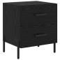Preview: Nachttisch 2 pcs Schwarze Eiche 40 x 35 x 47,5 cm Holzwerkstoff